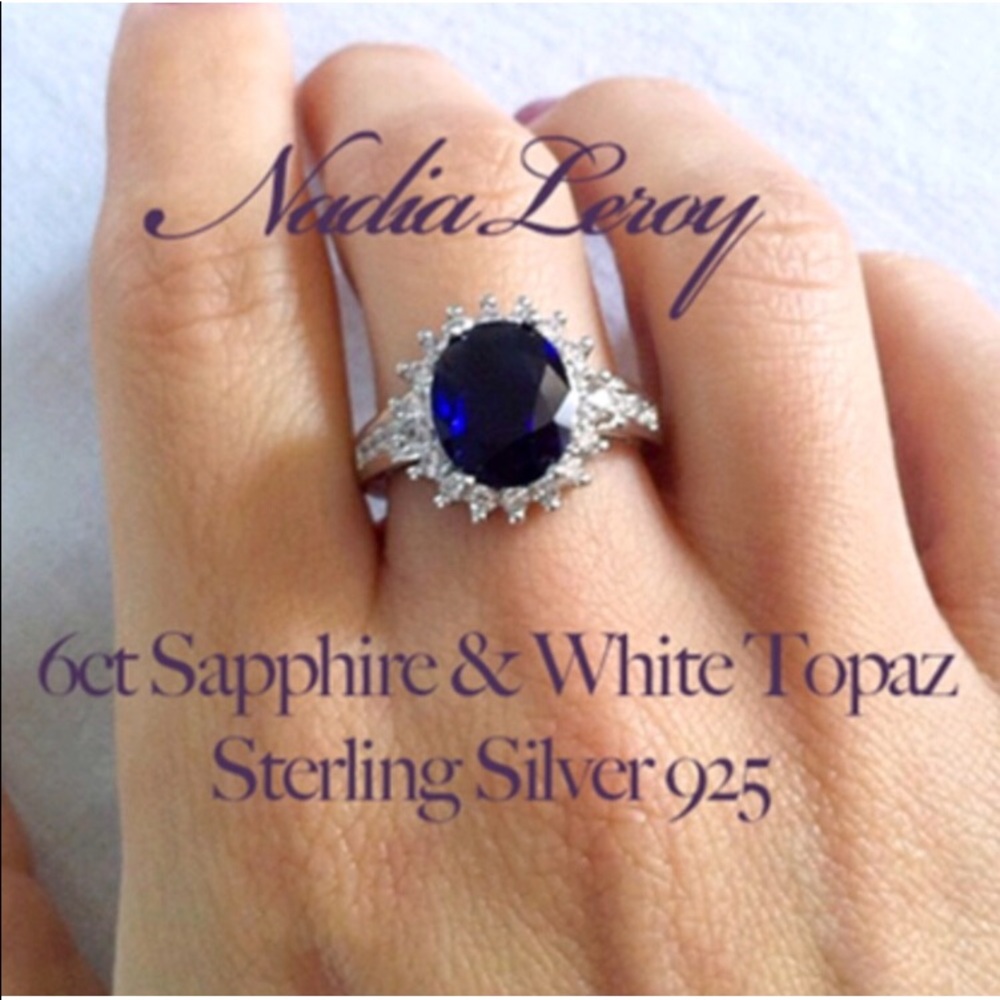 2.5 ctw Genuine Italian Royal  Blue Ring
